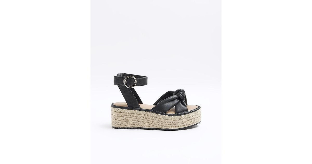 River Island Flatform Espadrille Sandals in White | Lyst UK