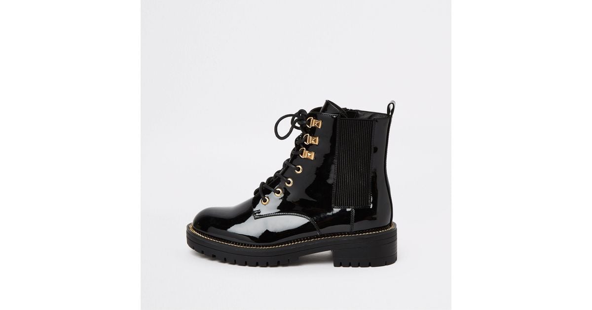 river island chunky biker boots
