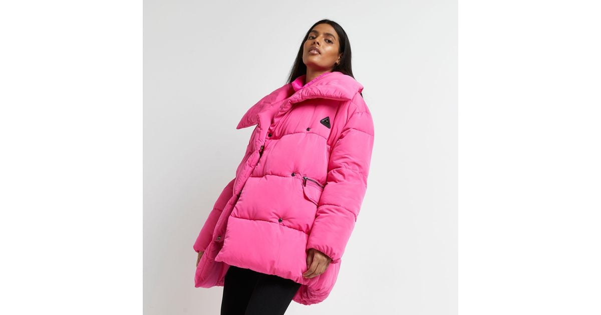 River island shop pink puffer jacket