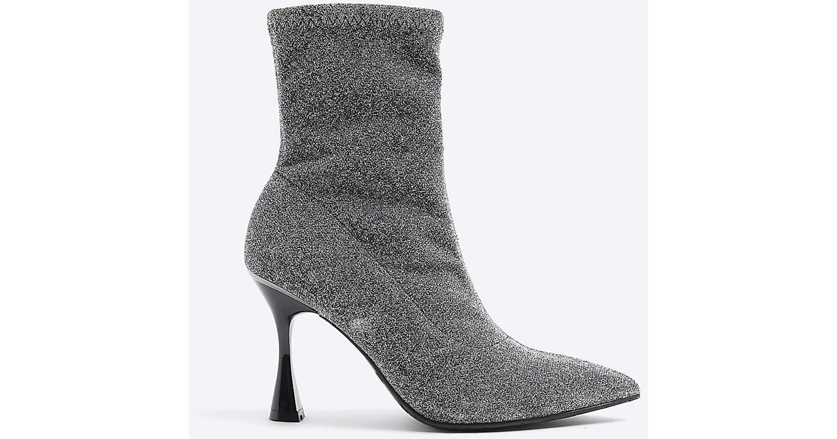 silver glitter boots womens