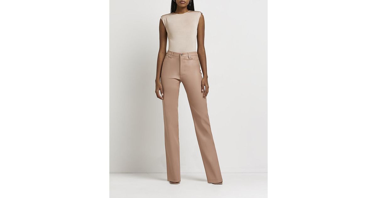 River Island Pink Faux Leather Straight 