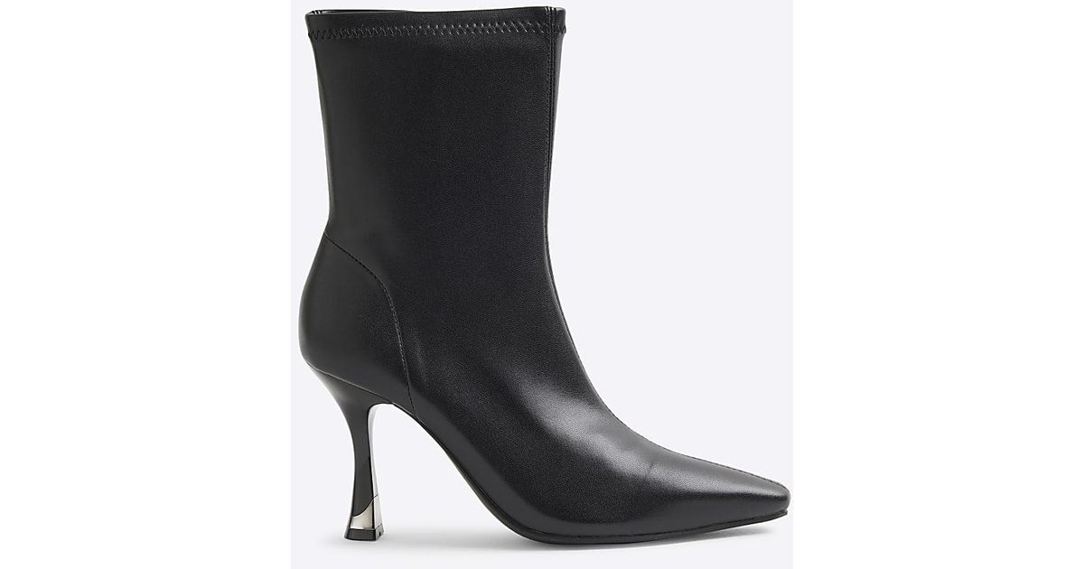 Black faux leather sock boots new arrivals