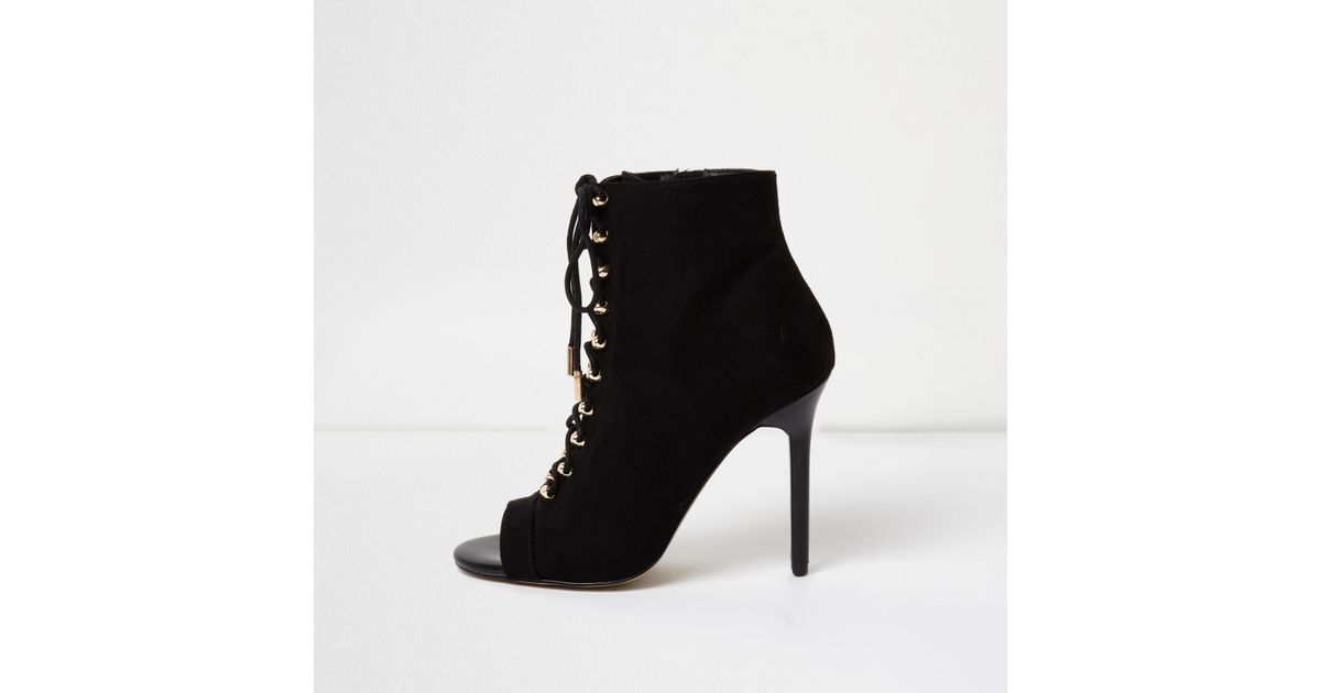 river island womens black ankle boots