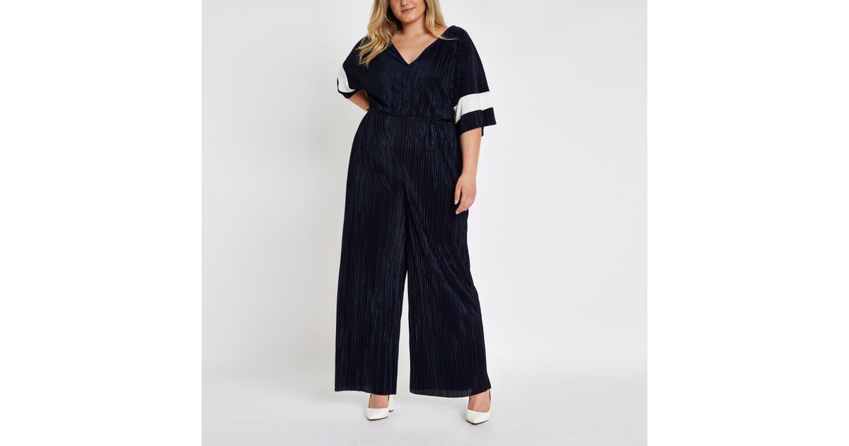 river island navy plisse dress