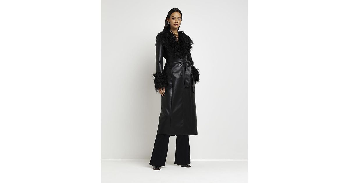 River island coat store with fur