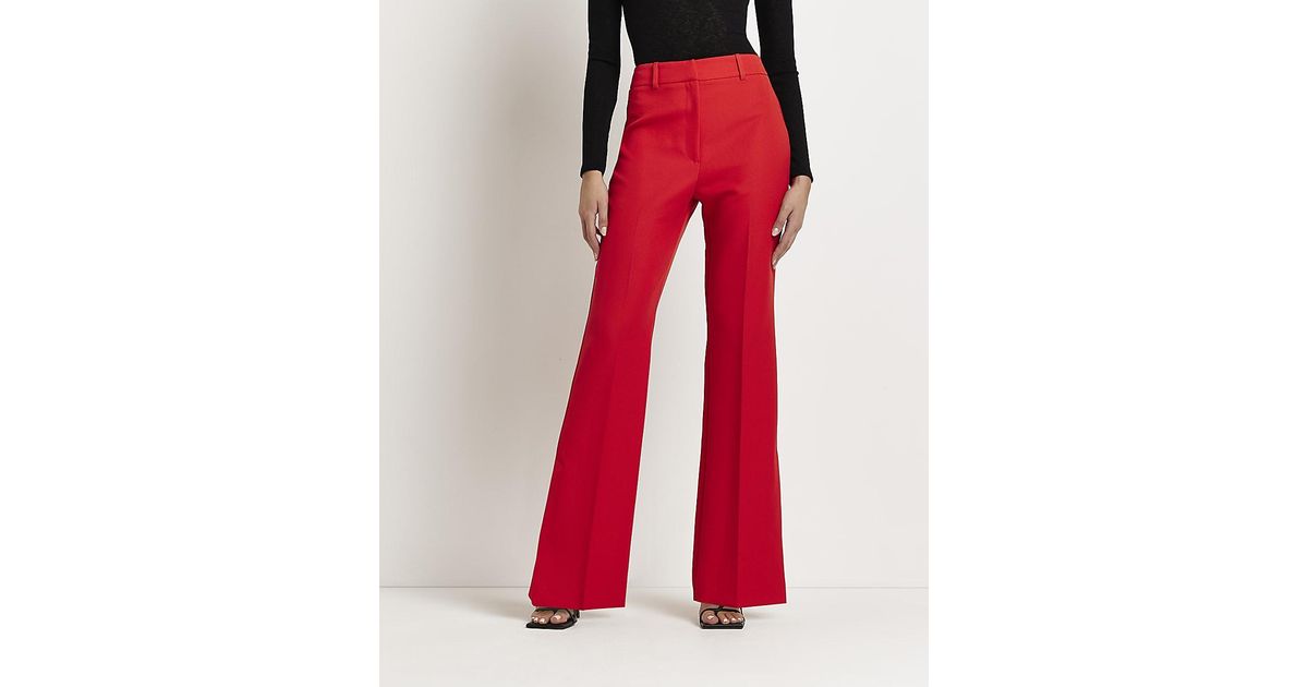 River Island Split Hem Fla Trousers in 