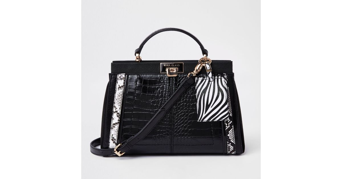 river island black tote bag