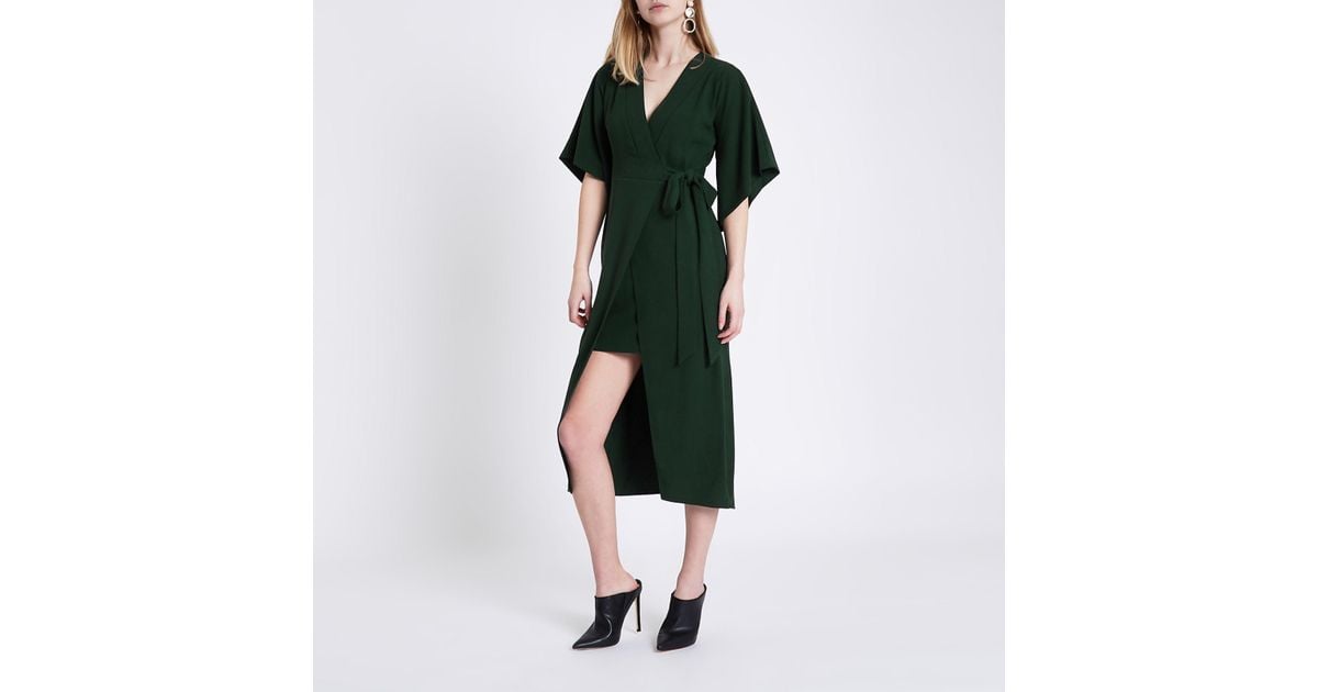 river island green dress
