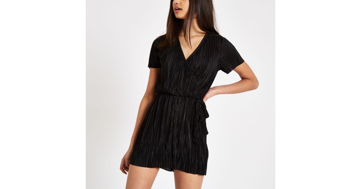 river island plisse playsuit