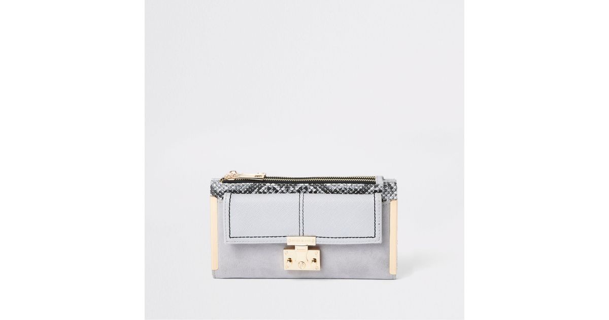 river island grey purse