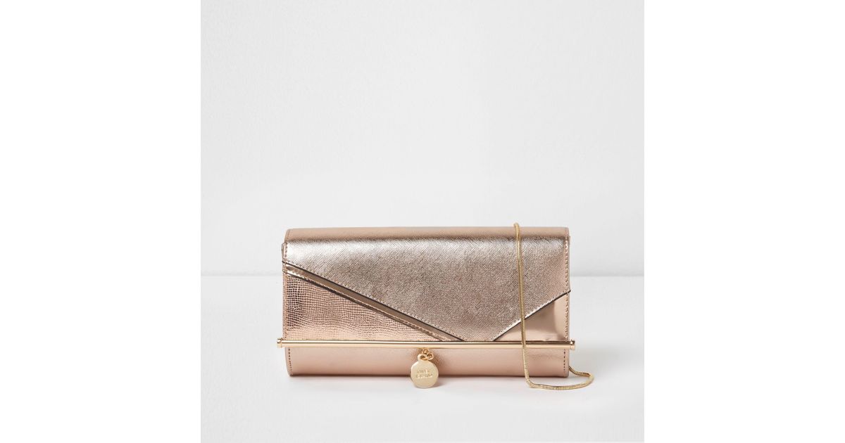 river island rose gold bag