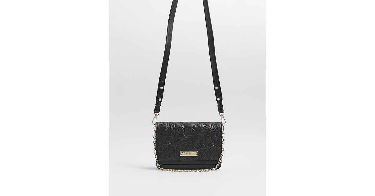 River Island Black Quilted Cross Body Bag Lyst