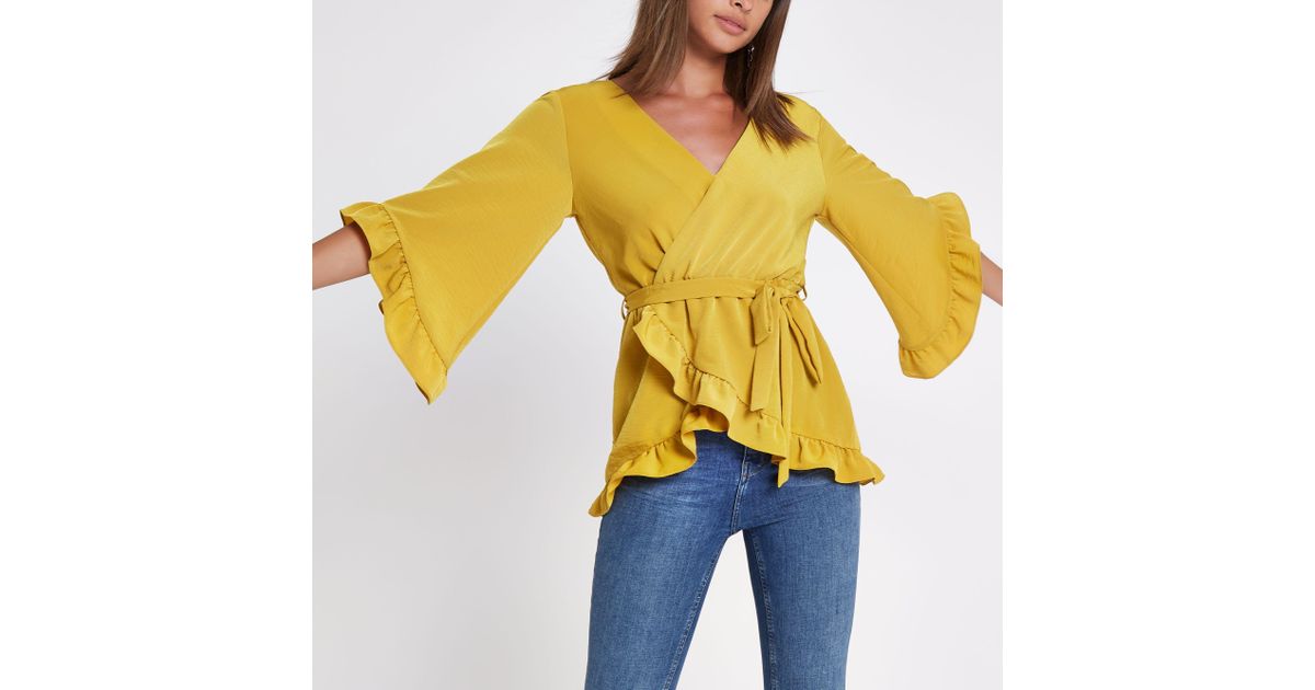 river island yellow blouse