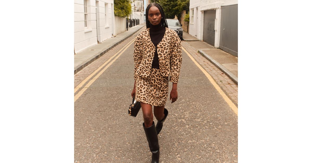 Leopard print mini skirt river island online