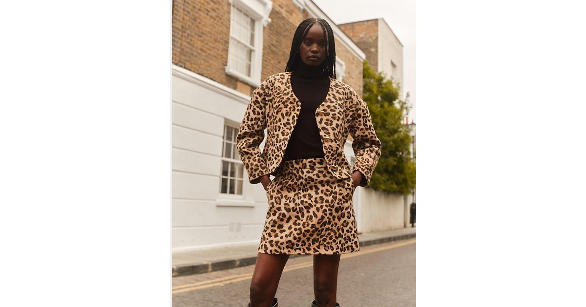 River Island Leopard Print Sculpted Jacket in Natural Lyst Australia