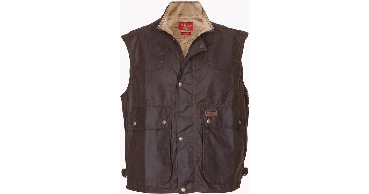 R.M.Williams Cotton Ringer Vest in Brown for Men - Lyst