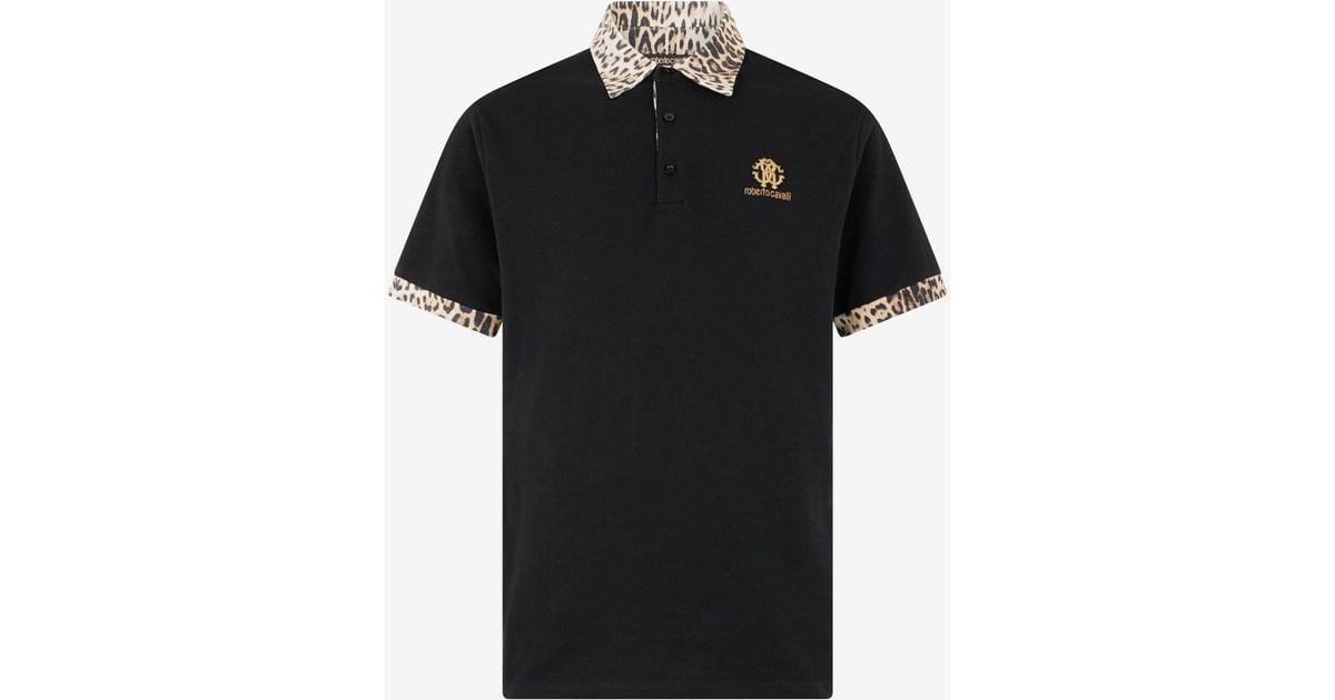 Cavalli Class Black Cotton Men Polo main image 1