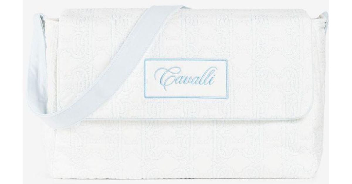 Roberto Cavalli Cotton Monogram-print Changing Bag in White | Lyst