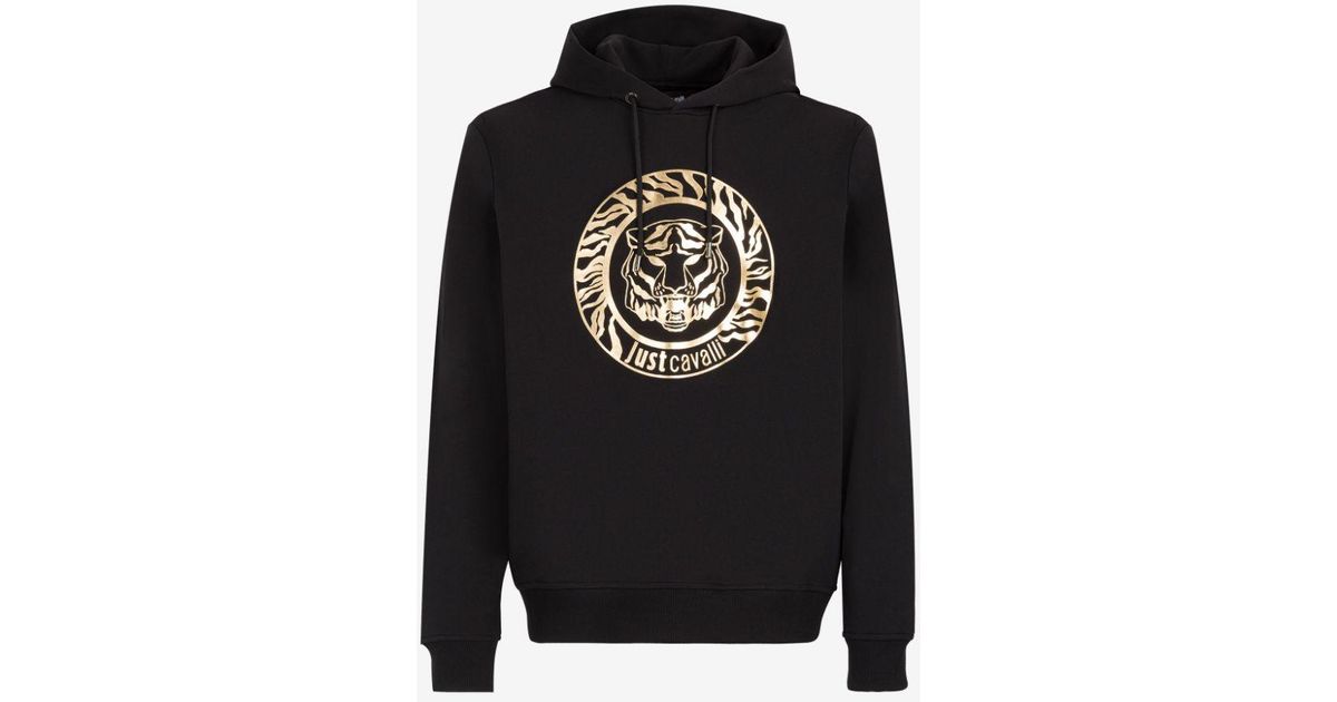 Roberto Cavalli Just Cavalli Tiger And Logo-print Hoodie in Black for ...