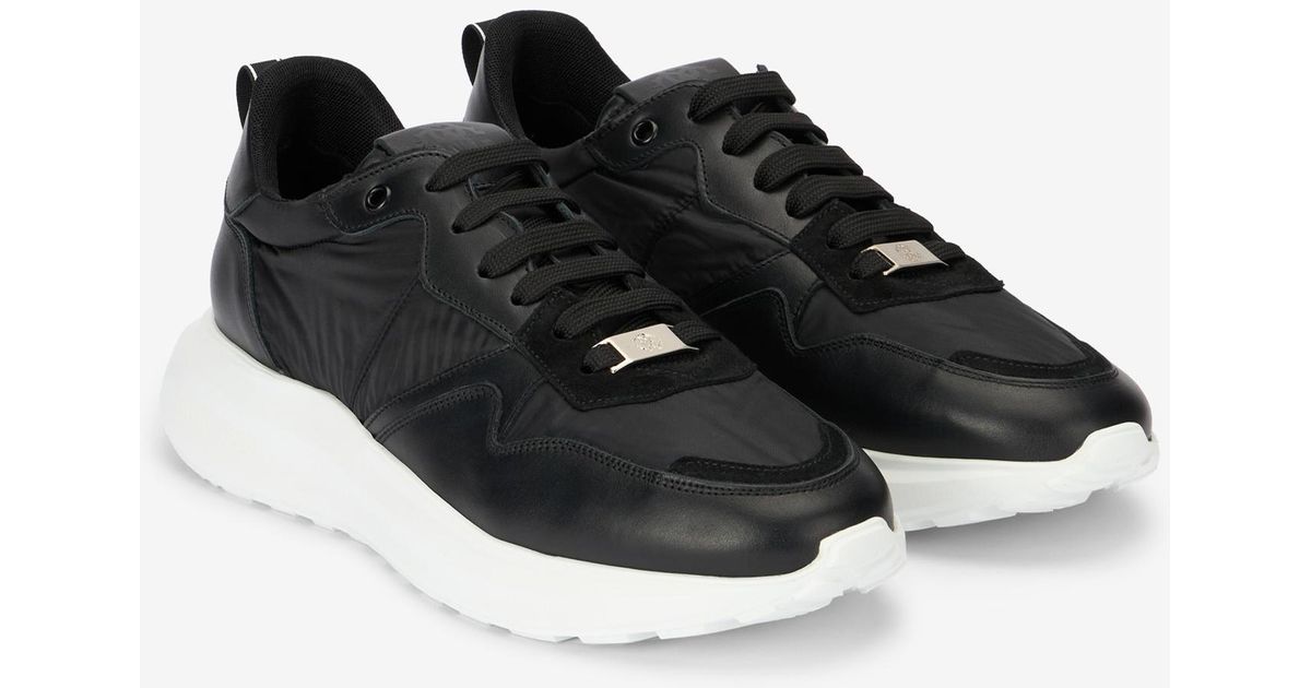 Roberto Cavalli Black Suede Leather High Top Sneakers