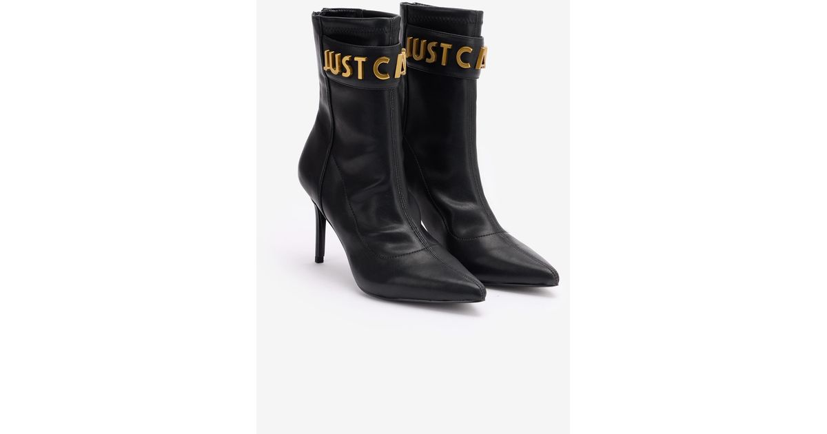 Roberto Cavalli Boots With Lettering in Black | Lyst