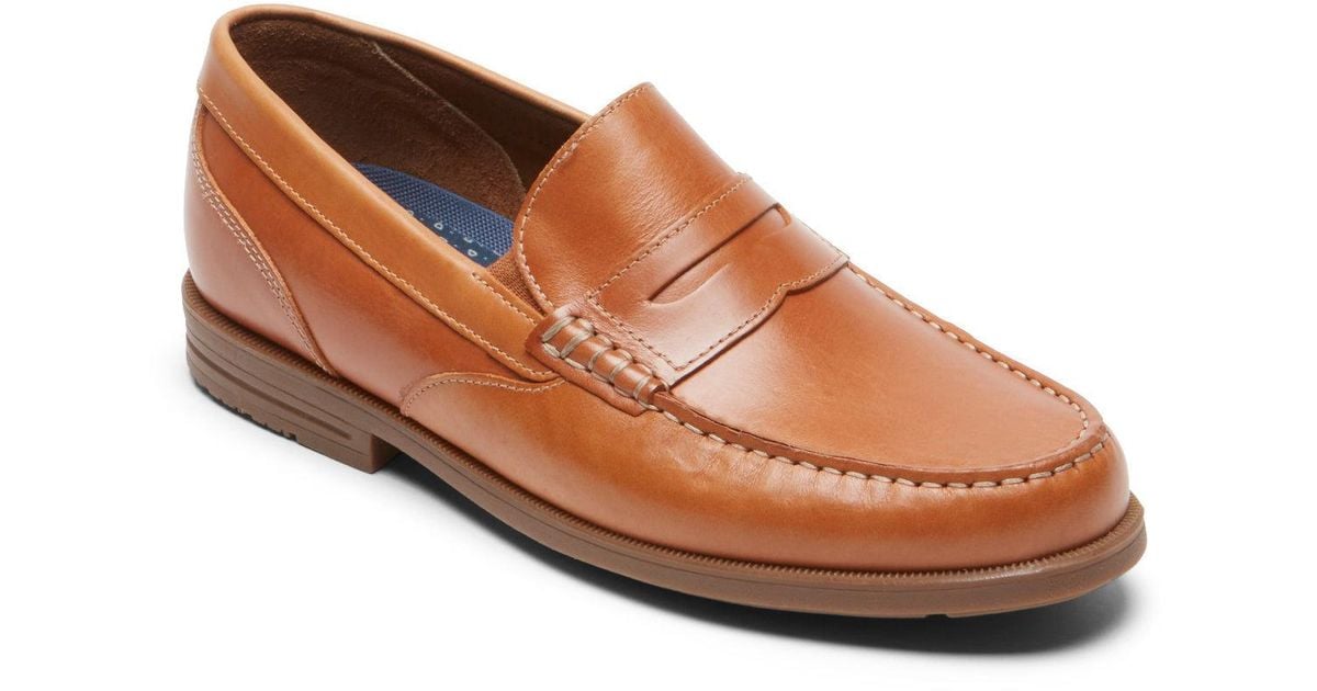 Rockport Rubber Preston Penny Loafer Shoes in Tan (Natural) for Men Lyst