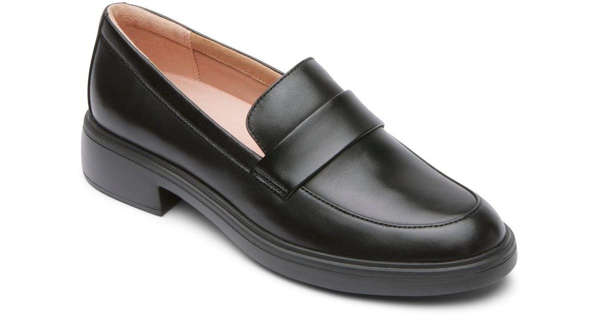 Rockport S Total Motion Lennox Loafer Shoes in Black | Lyst
