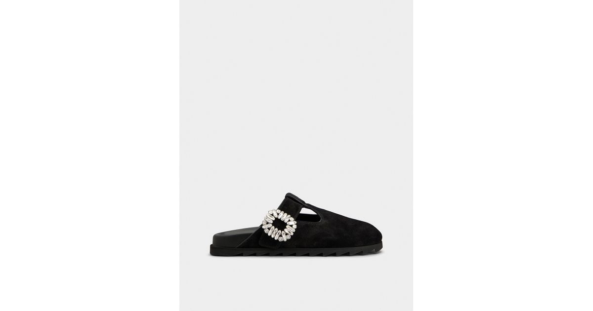 【関税&送料込】Roger Vivier Black Suede Mule Slidy Viv Slidy Viv' Mules in suede Black Woman RVW62542100HG041B999