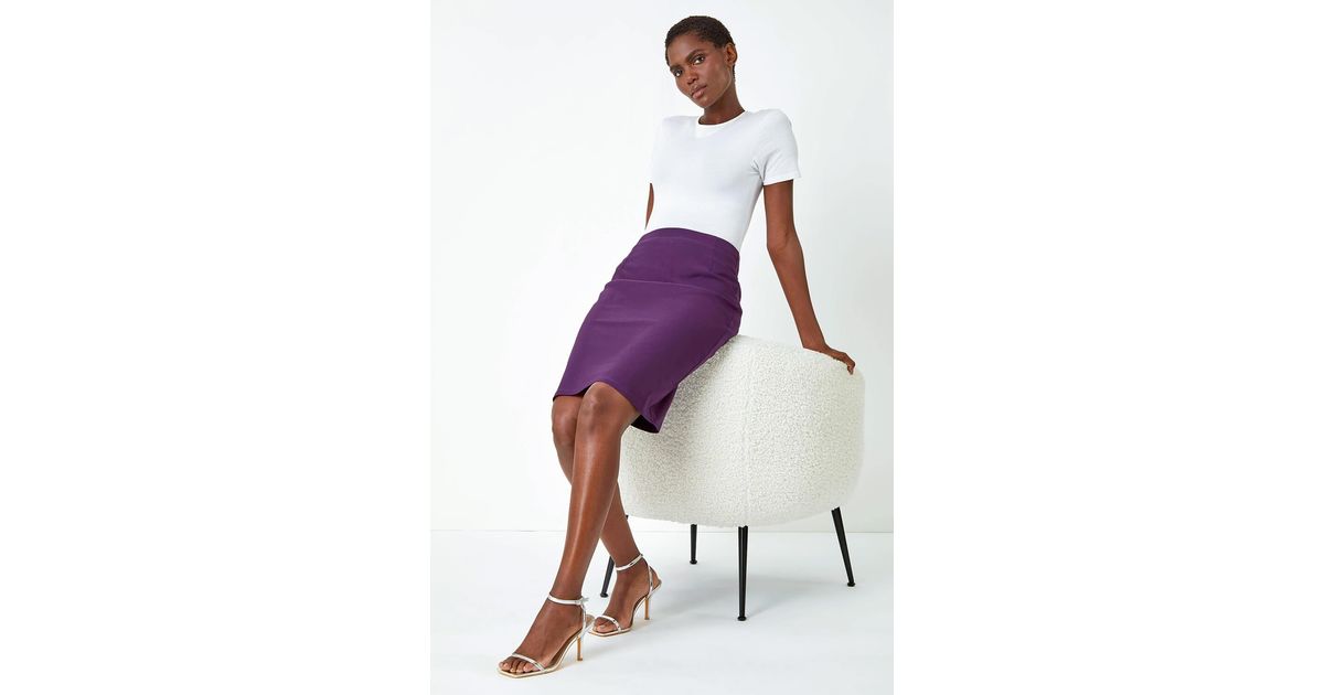Buy Reiss Purple Ciara Wool Pencil Skirt from Next Luxembourg