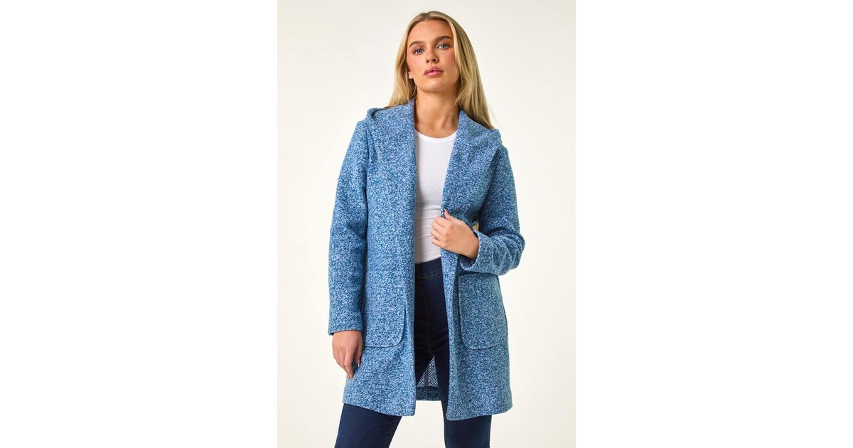 Roman Petite Hooded Edge To Edge Coatigan in Blue | Lyst UK