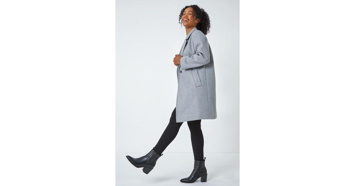 Roman Petite Smart Longline Coat in Blue Lyst UK