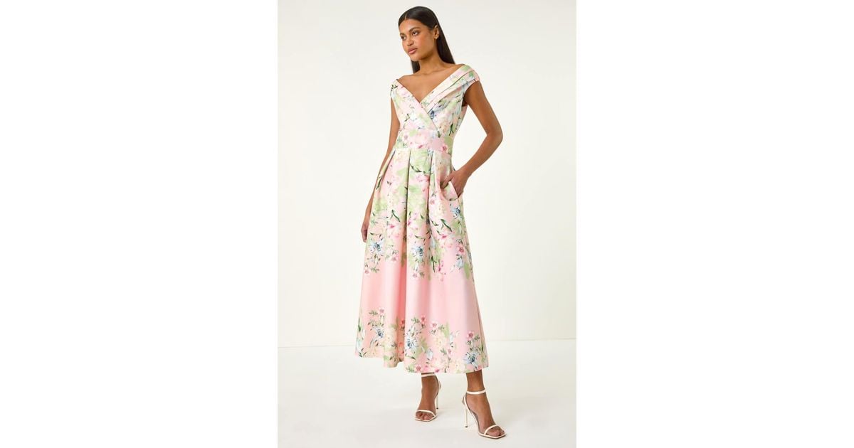 strapless open back dress John Charles 3D Floral Bardot Pencil Dress, Pink main image 1