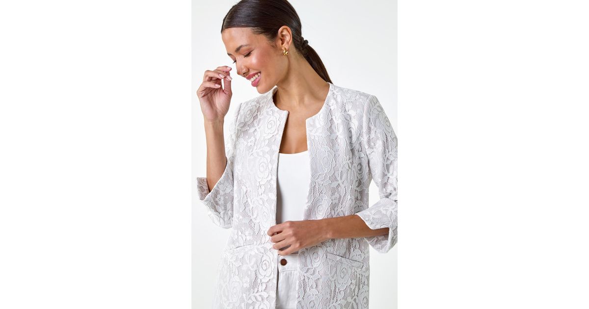 Lace longline jacket best sale