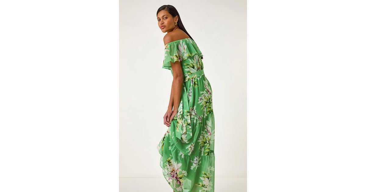 green floral boho dress Ruffled Elastic Waist Boho Dress | Boho Dress | Love that Boho main image 0