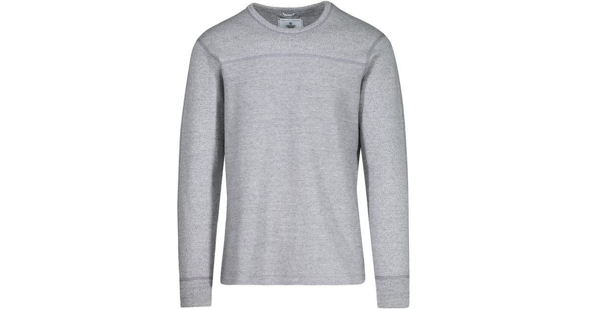 Reigning Champ Cotton Knit Twill Terry Crewneck in Gray for Men - Lyst