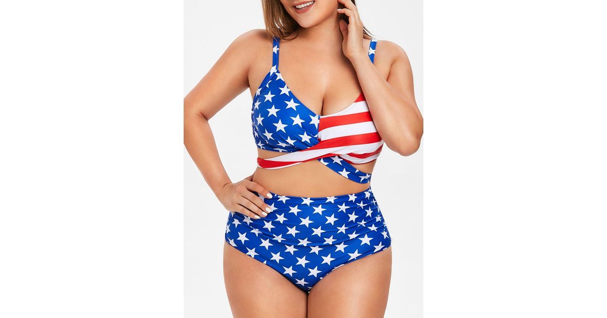 plus size american flag bikini