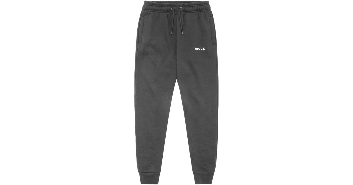 Nicce London Cotton Original Logo Joggers Charcoal in Gray for Men - Lyst