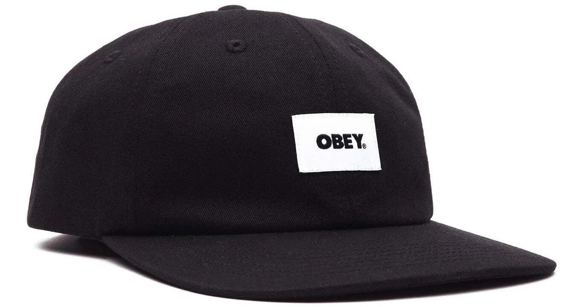 Obey Cotton Bold Label Organic 6 Panel Cap Black for Men | Lyst UK