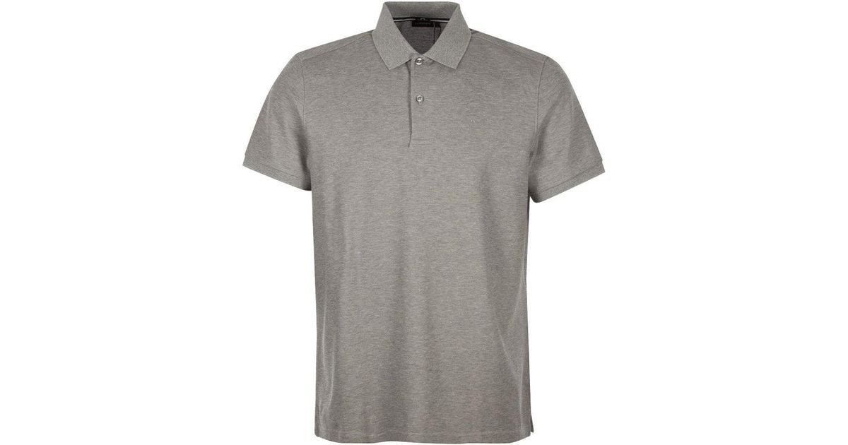 J.Lindeberg Troy Clean Pique Polo Shirt in Gray for Men - Lyst