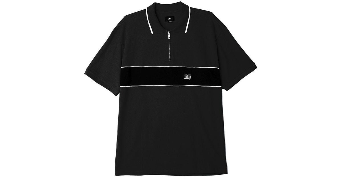 Obey Mens Johnny Zip Ss Polo