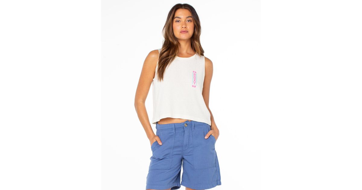 Roxy Wildflower Tank in White | Lyst