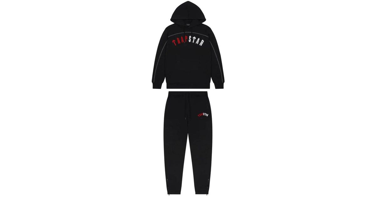 Trapstar London Irongate Arch Chenille Hoodie Tracksuit in Black
