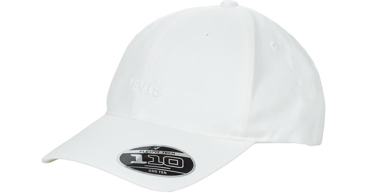 Levi's Cap Headline Logo Flexfit Cap in White | Lyst UK