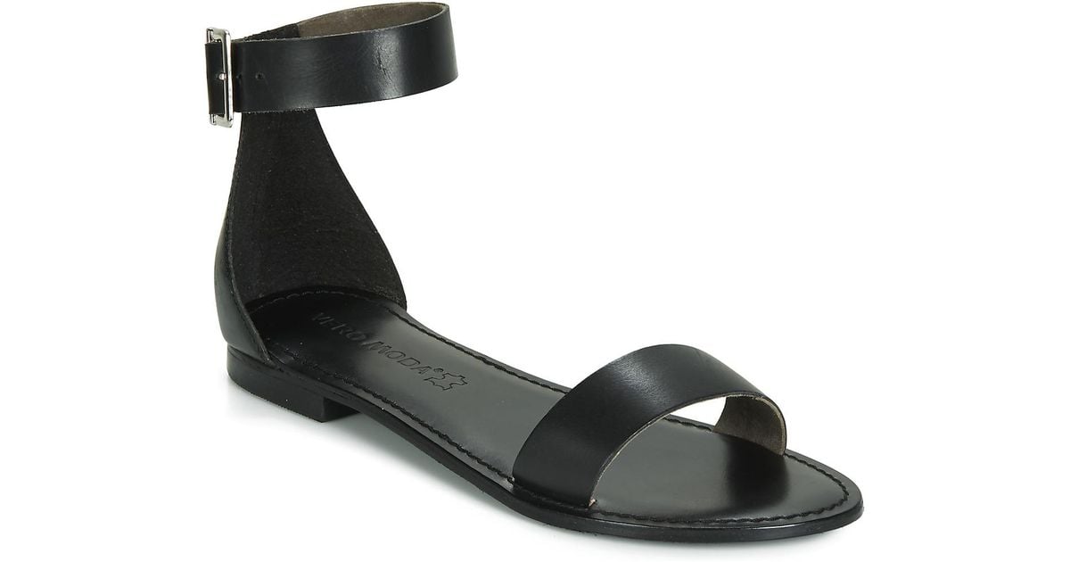 Vero Leather Sandals in Black - Lyst