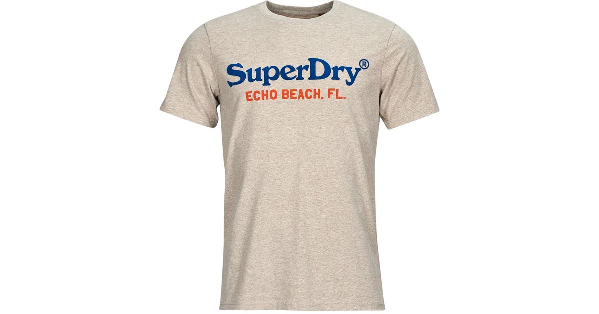 Superdry T Shirt Venue Duo Logo T Shirt in Natural for Men