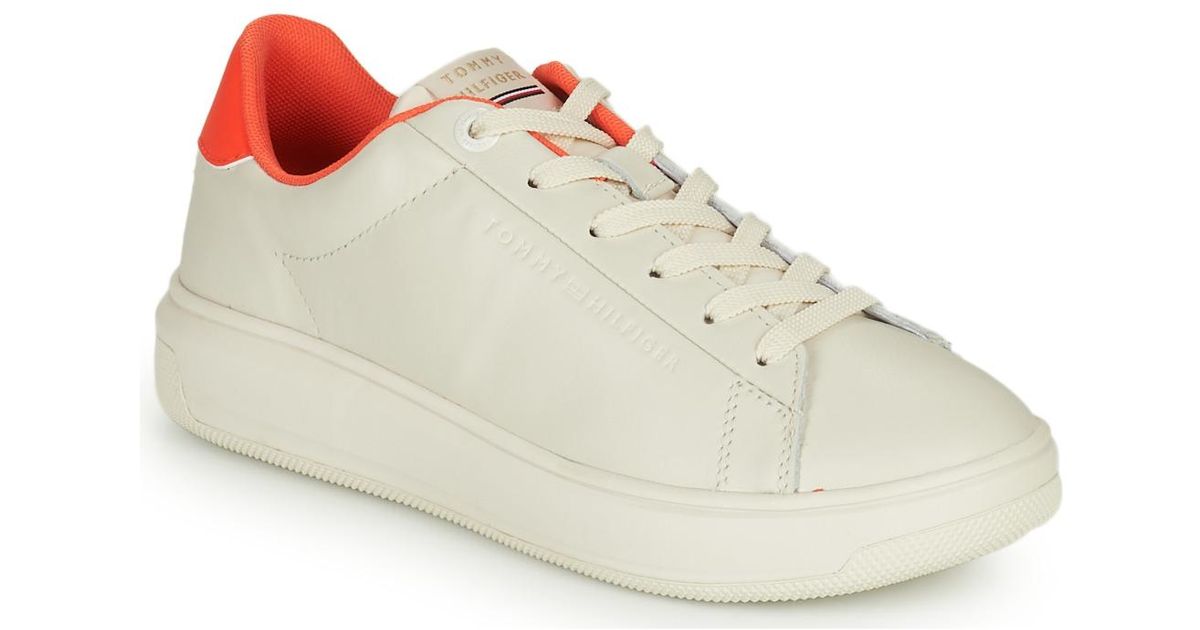 Tommy Hilfiger Lowcut Leather Cupsole Shoes (trainers) in White | Lyst UK