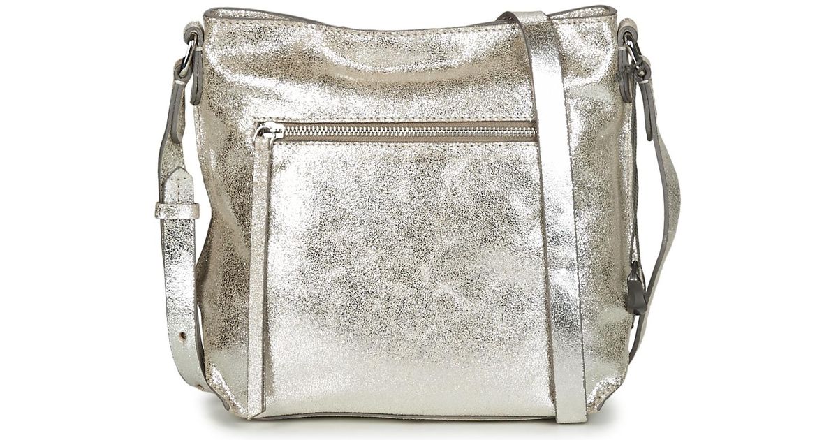 clarks silver leather bag