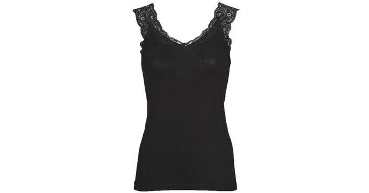 Pieces Tops / Sleeveless T-shirts Pcbarbera Lace Top in Black | Lyst UK