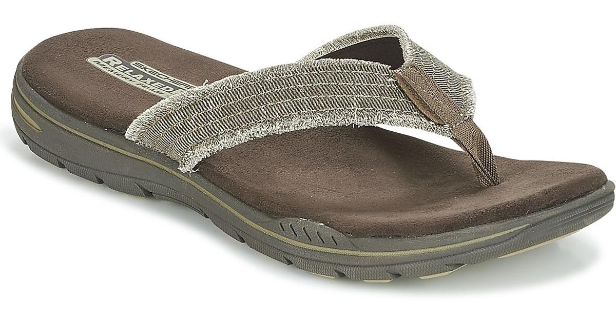 Skechers Evented Flip Flops / Sandals (shoes) in Brown for