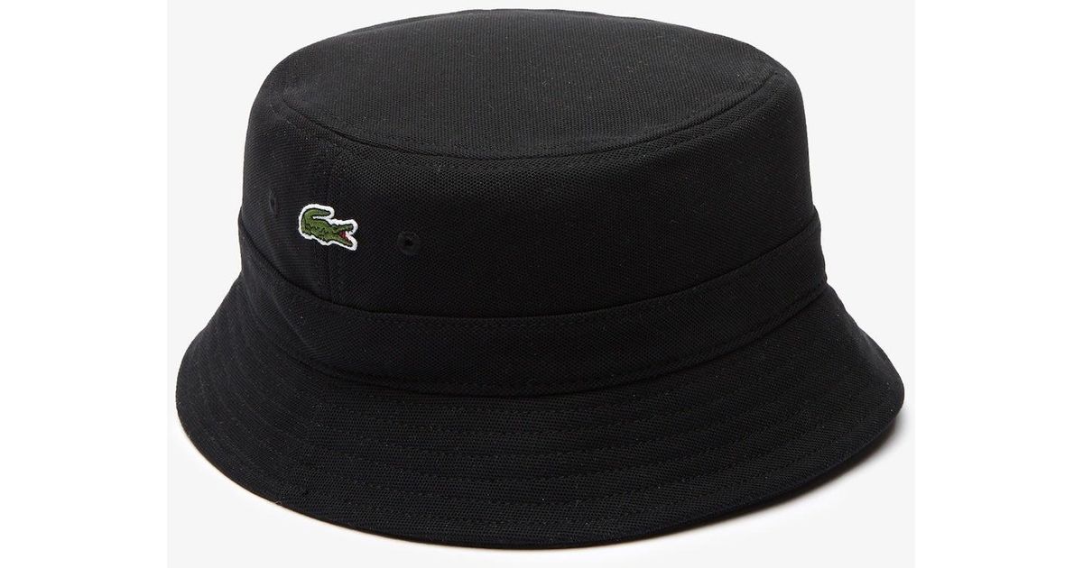 Lacoste Unisex Organic Cotton Bucket Hat Black Lyst